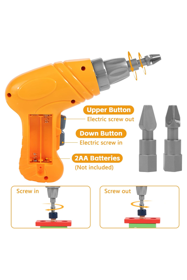 Kids Tool Set with Electric Drill & DIY Stickers, Toddler Tool Set for Kids Ages 3-5 Year Old Boys Girls