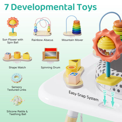 Baby Activity Center, Montessori Play Table with 7 Interactive Toys