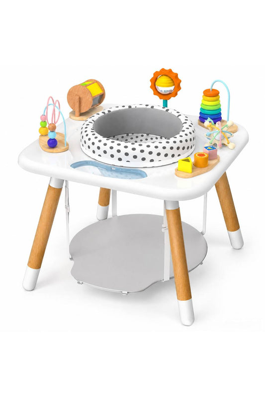 Baby Activity Center, Montessori Play Table with 7 Interactive Toys