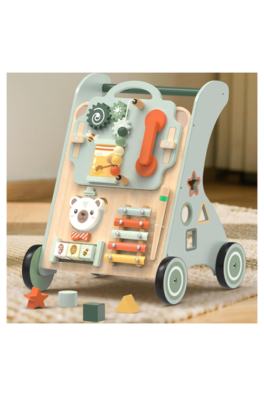 Wooden Baby Walker, Adjustable Speed Baby Push Walker for 1 Year Old