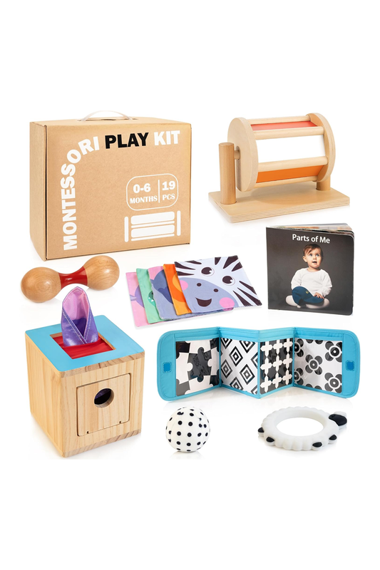 Montessori Toys for Babies 0-6 Months, 9 in 1 Learning Educational Sensory Toys
