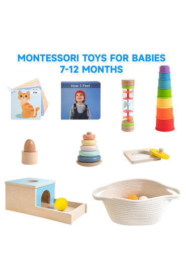 Montessori Toys for Babies 6-12 Months, 9 in 1 Educational Wooden Toys Set