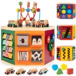 Large Wooden Activity Cube Play Center