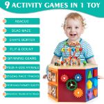 Large Wooden Activity Cube Play Center