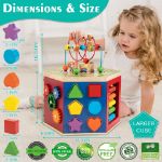 Large Wooden Activity Cube Play Center